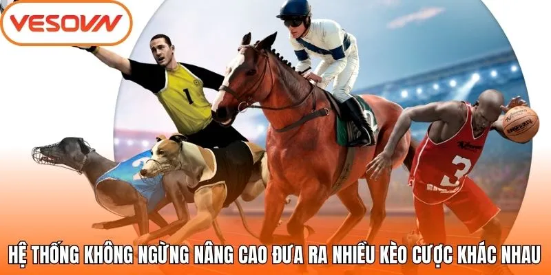 Hệ thống không ngừng nâng cao đưa ra nhiều kèo cược khác nhau